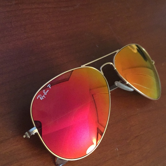 Ray Ban Polarized Mirrored Aviators Never Used Made in Italy 🇮🇹 - Picture 2 of 7